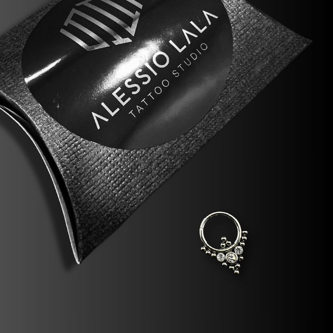 Piercing naso semptum circular con cristalli Swarovski a vite 042 - immagine 6